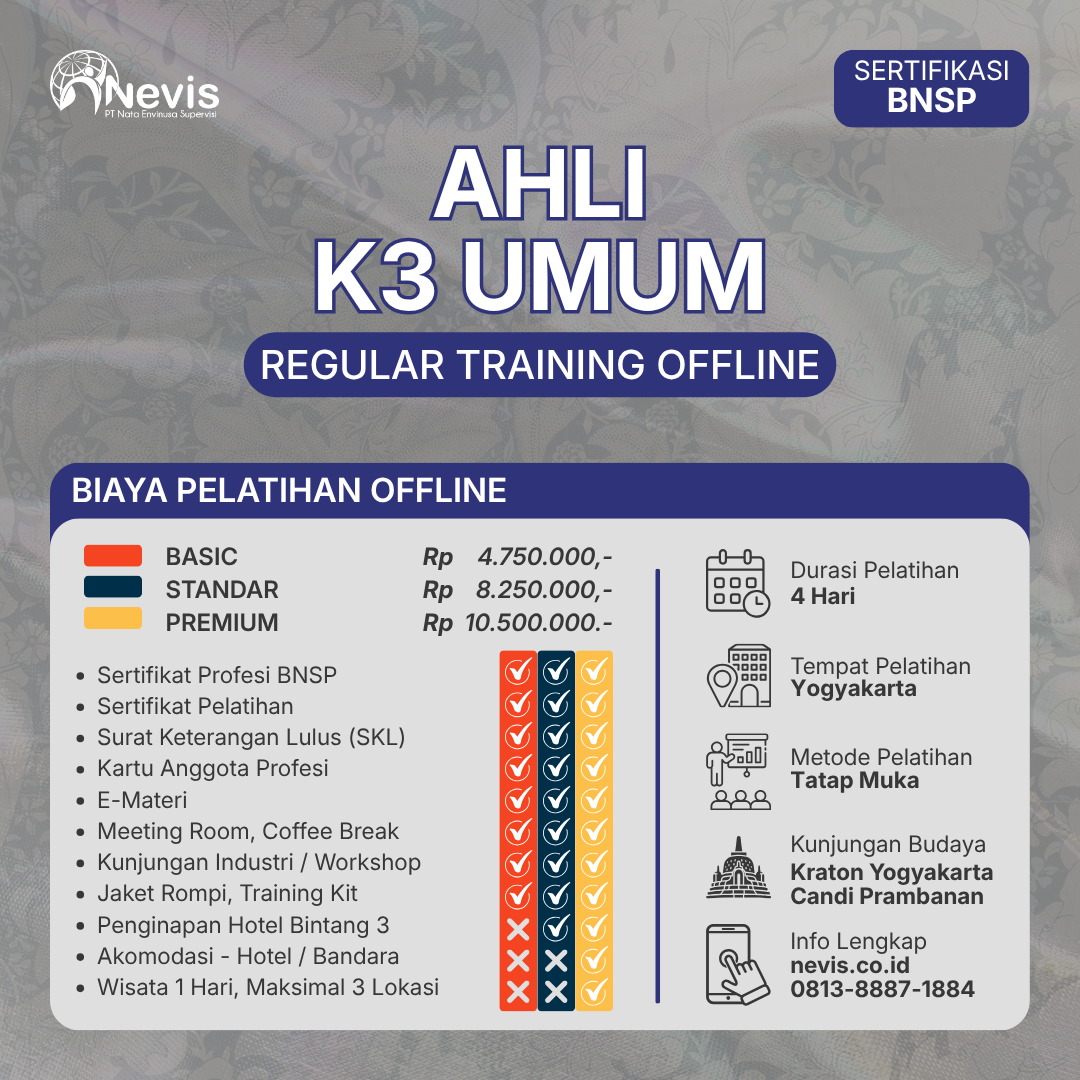 Foto Produk Pelatihan Ahli K3 Umum Sertifikasi BNSP Offline
