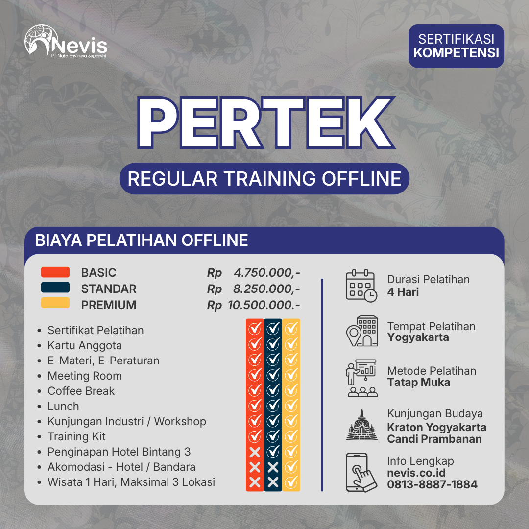 Foto Produk Pelatihan PERTEK Limbah B3, Air Limbah dan Emisi Udara Sertifikasi Kompentensi Offline