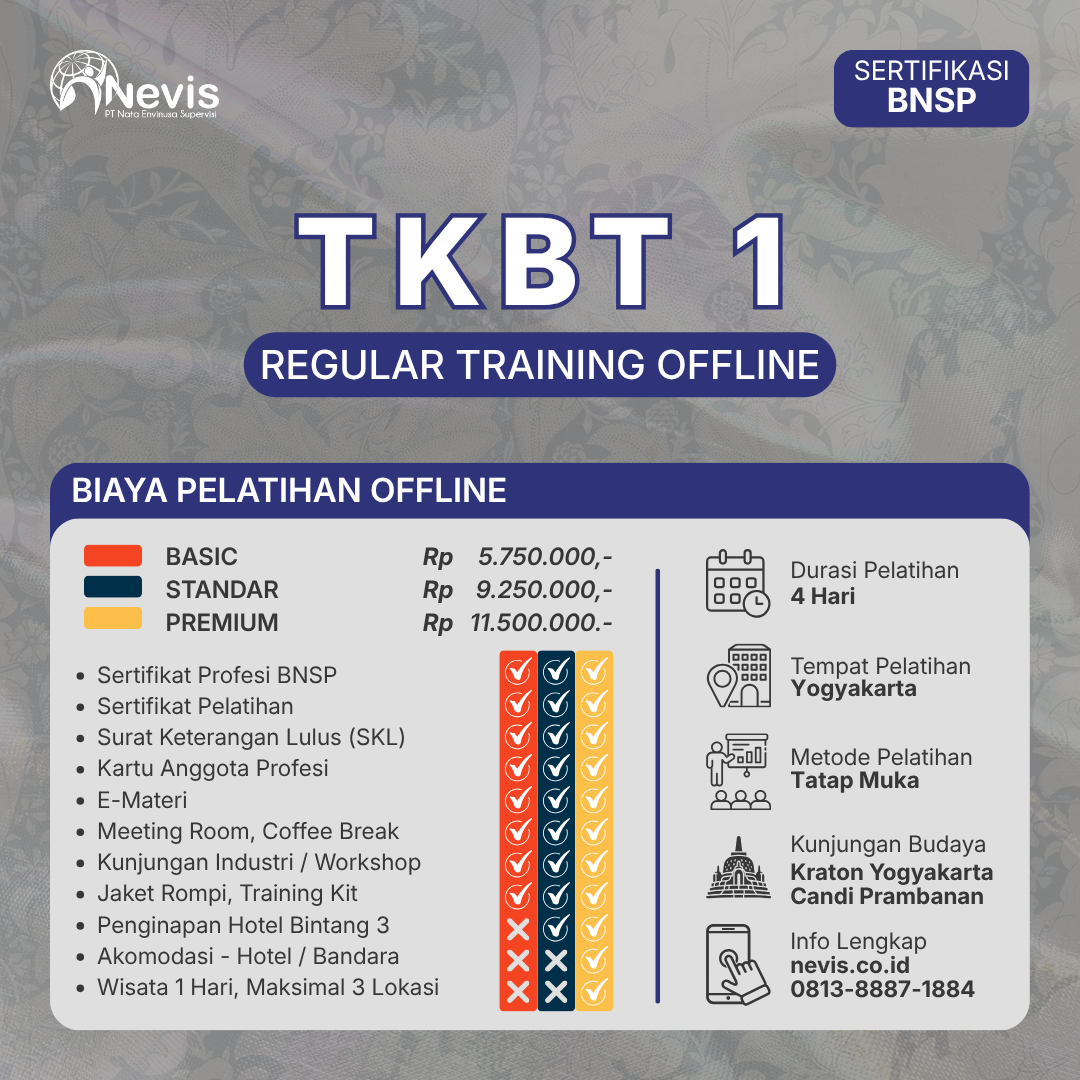 Foto Produk Pelatihan TKBT 1 Sertifikasi BNSP Offline