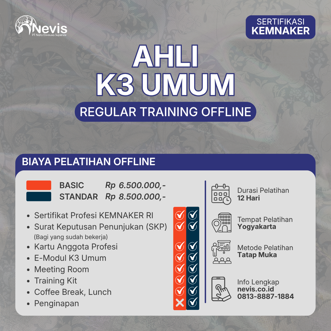Foto Produk Pelatihan Ahli K3 Umum Sertifikasi KEMNAKER RI Offline