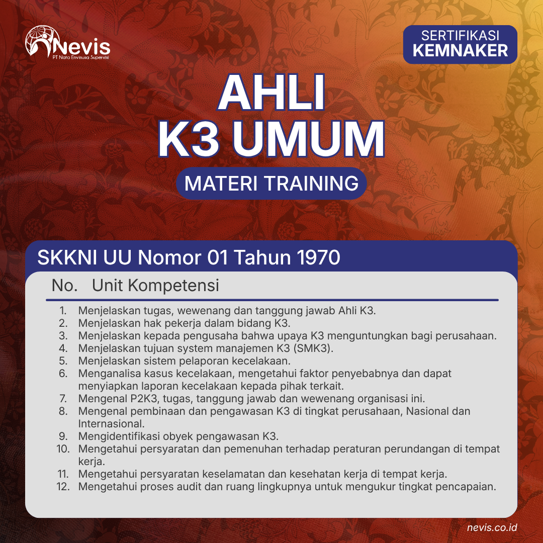 Foto Produk Pelatihan Ahli K3 Umum Sertifikasi KEMNAKER RI Online