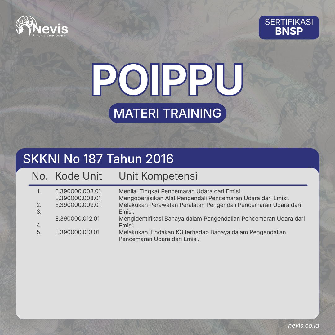 Foto Produk Pelatihan POIPPU Sertifikasi BNSP Offline