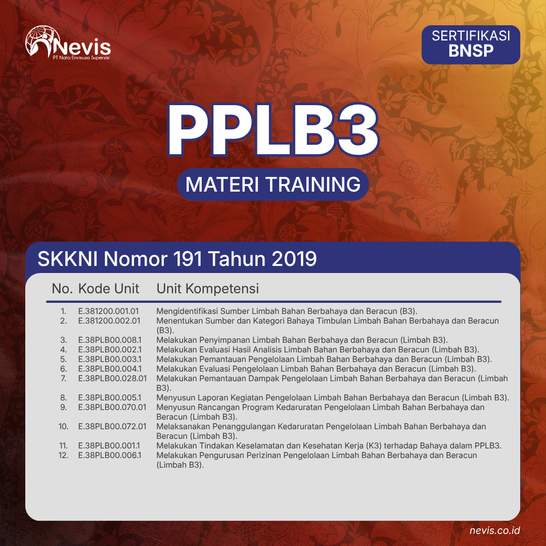Foto Produk Pelatihan PPLB3 Sertifikasi BNSP Online