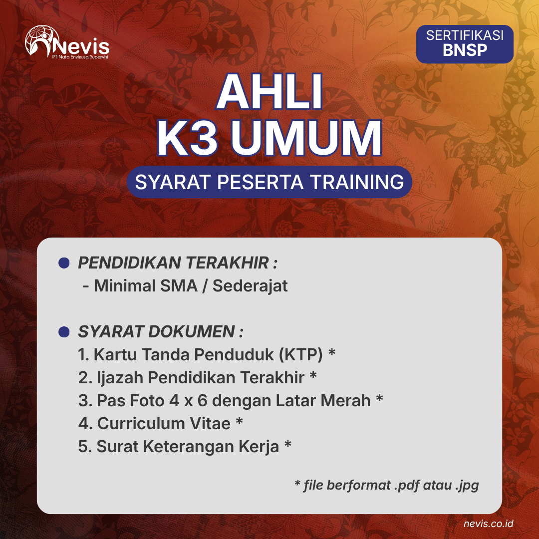 Foto Produk Pelatihan Ahli K3 Umum Sertifikasi BNSP Online
