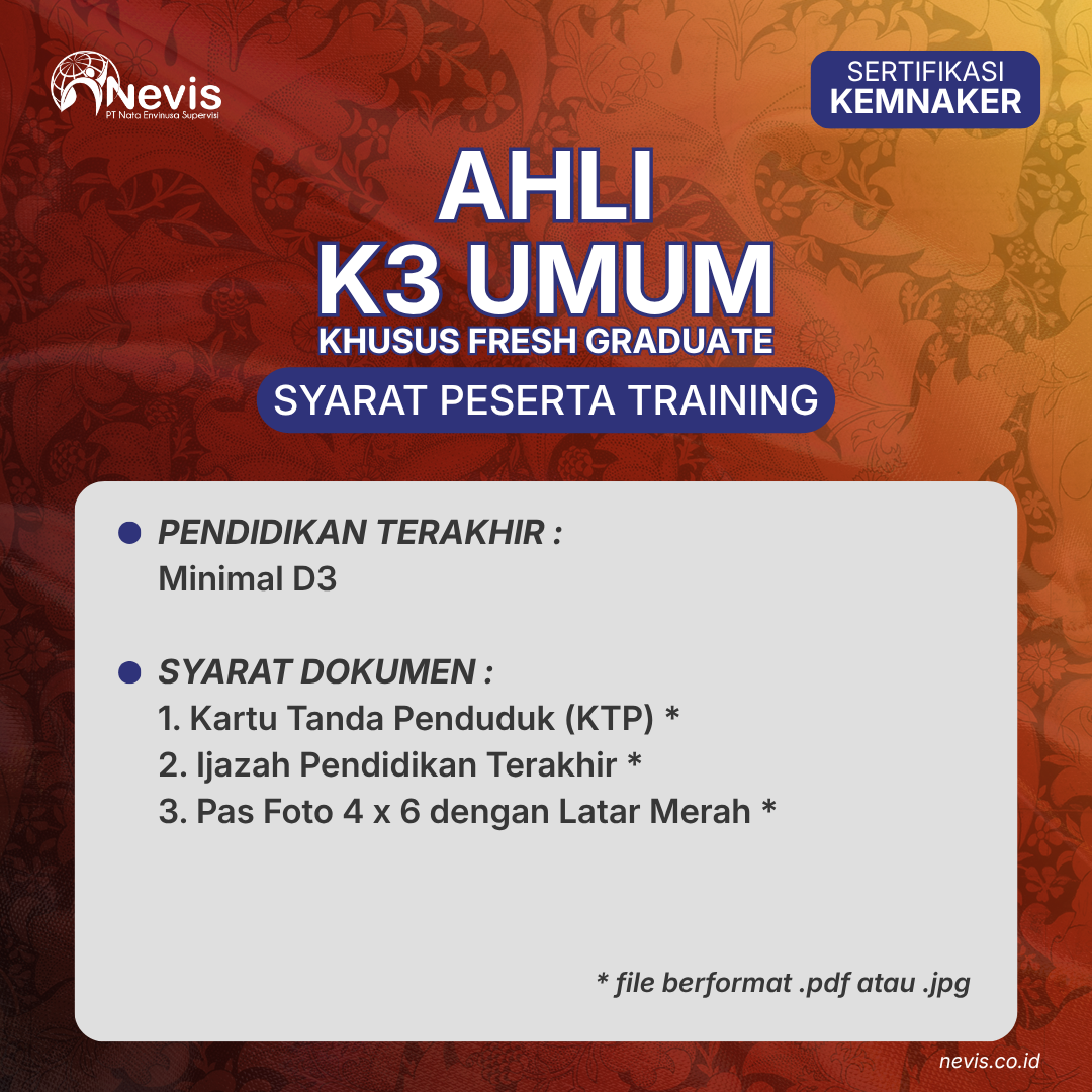 Foto Produk Pelatihan Ahli K3 Umum Sertifikasi KEMNAKER RI Fresh Graduate Online