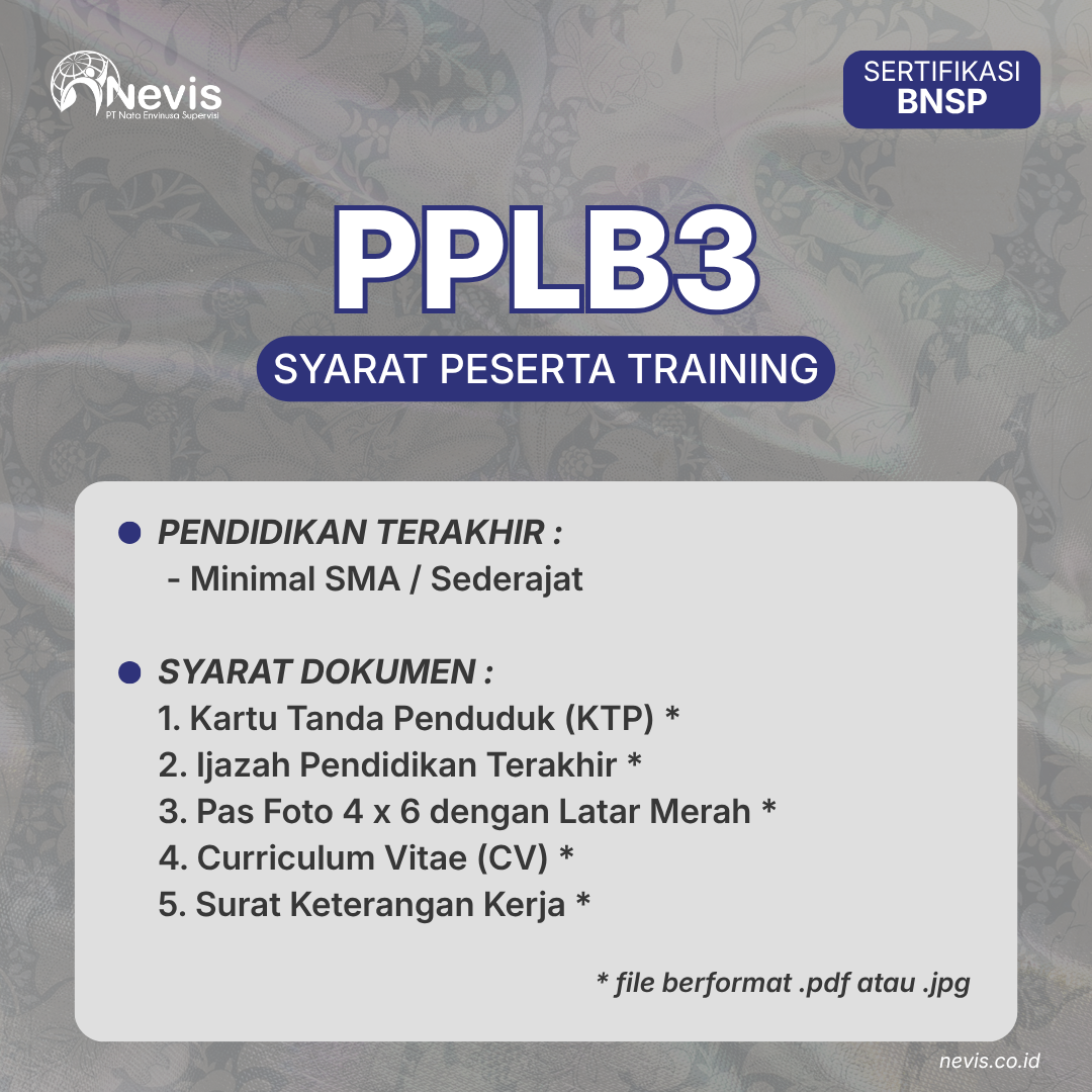 Foto Produk Pelatihan PPLB3 Sertifikasi BNSP Offline