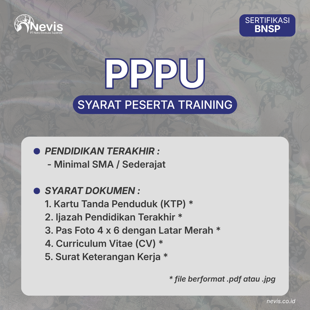 Foto Produk Pelatihan PPPU Sertifikasi BNSP Offline