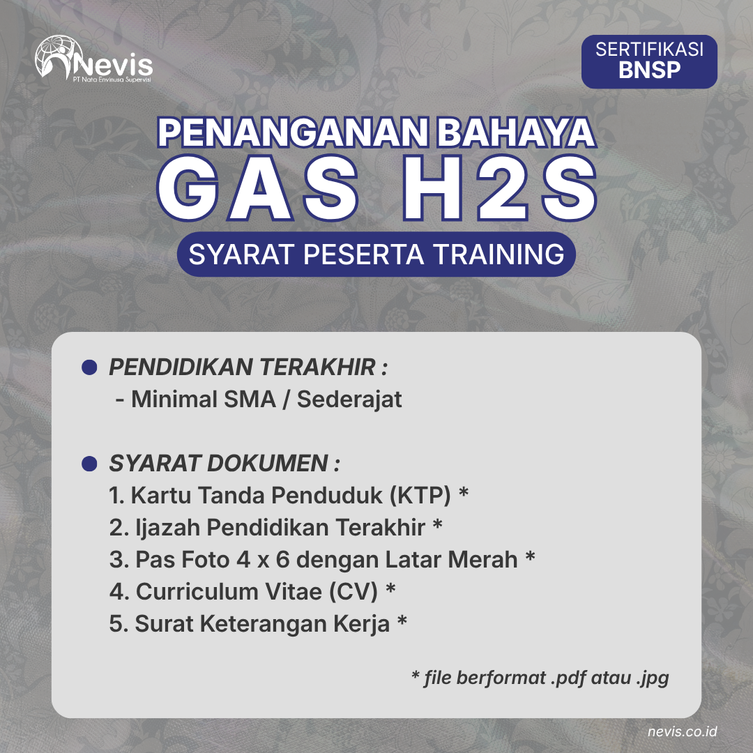 Foto Produk Pelatihan Penanganan Bahaya Gas H2S Sertifikasi BNSP Offline
