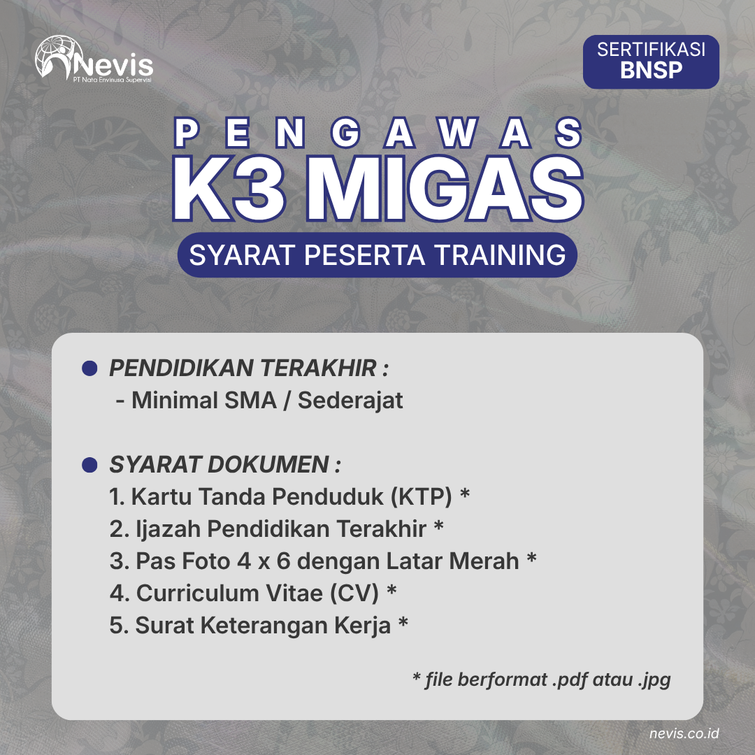 Foto Produk Pelatihan Pengawas K3 Migas Sertifikasi BNSP Offline