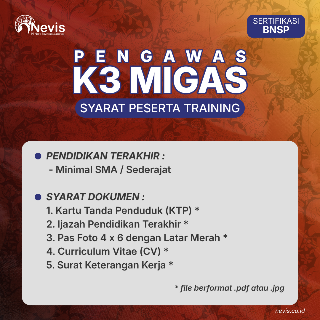 Foto Produk Pelatihan Pengawas K3 Migas Sertifikasi BNSP Online