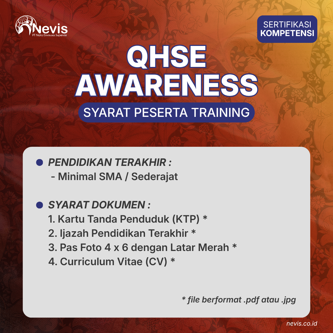 Foto Produk Pelatihan QHSE Awareness ISO 9001:2015, ISO 14001:2015, ISO 45001:2018 Sertifikasi Kompetensi Online