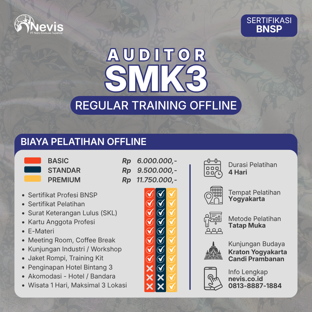 Foto Produk Pelatihan Auditor SMK3 Sertifikasi BNSP Offline