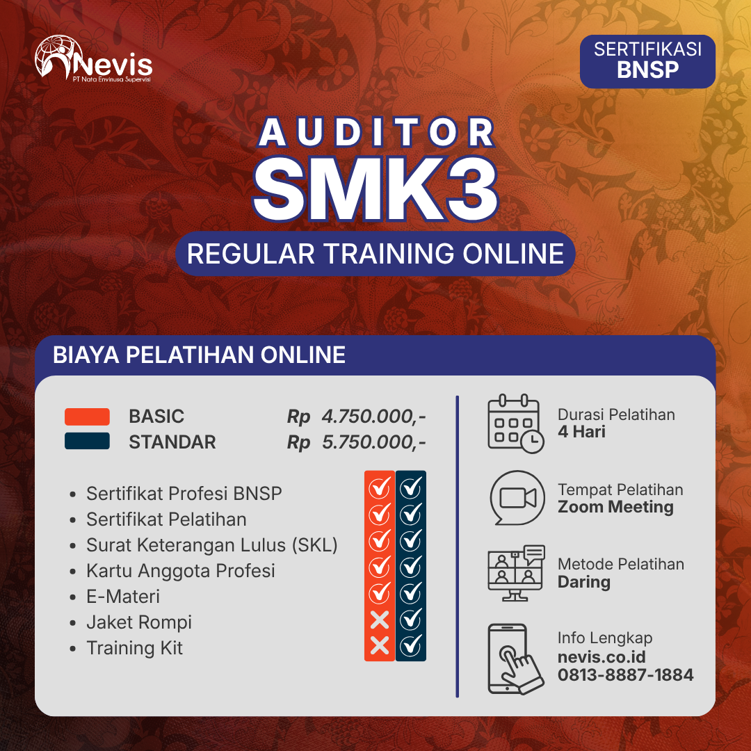 Foto Produk Pelatihan Auditor SMK3 Sertifikasi BNSP Online