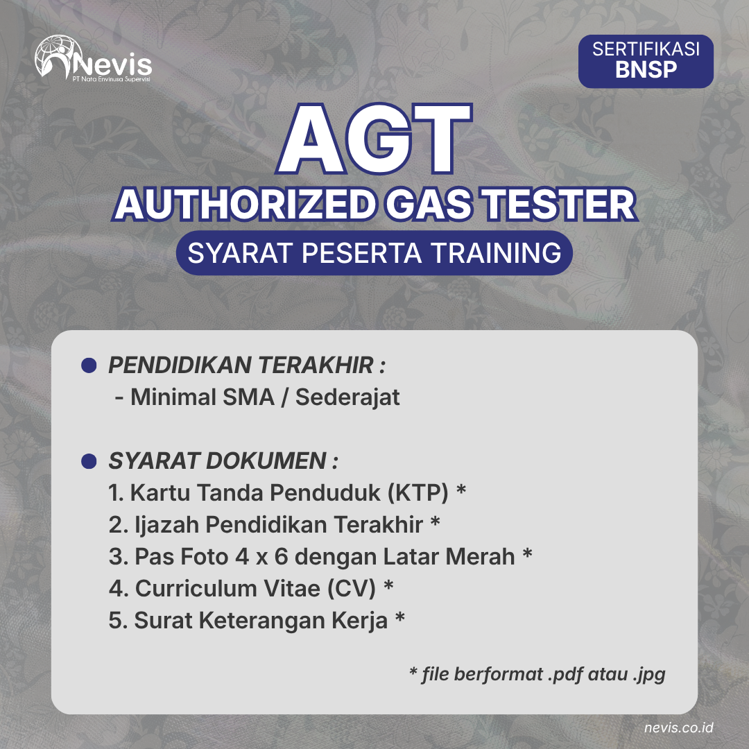Foto Produk Pelatihan Authorized Gas Tester (AGT) Sertifikasi BNSP Offline
