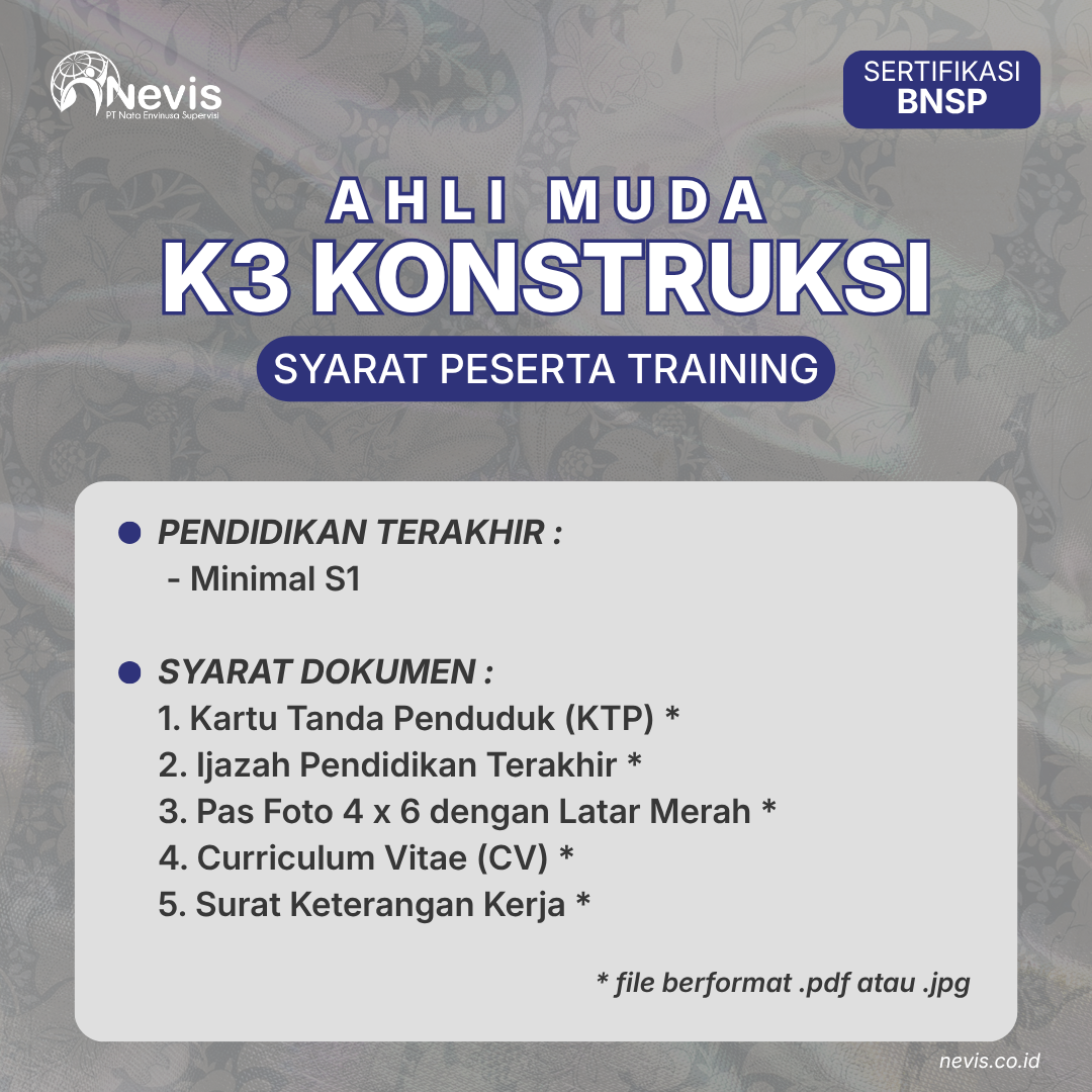 Foto Produk Pelatihan Ahli Muda K3 Konstruksi Sertifikasi BNSP Offline