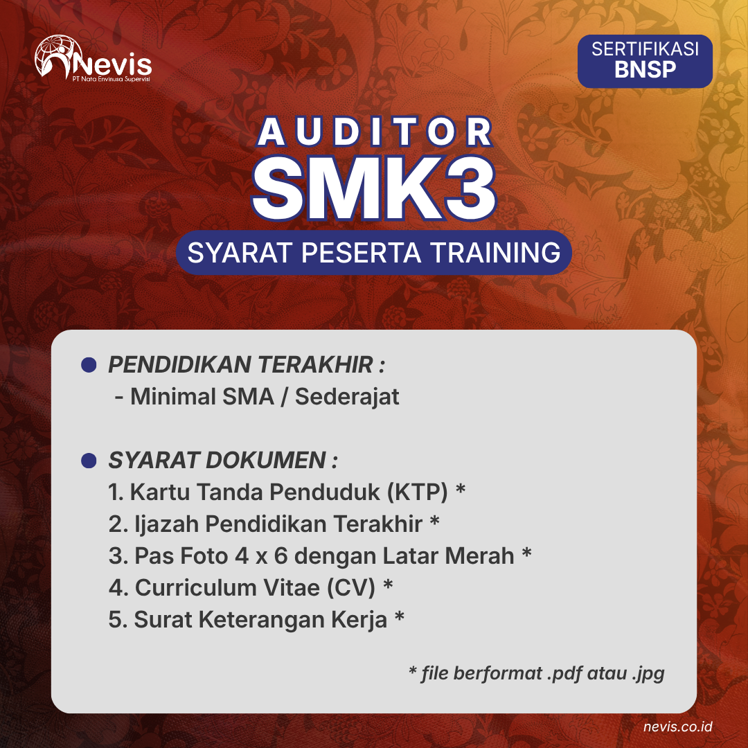 Foto Produk Pelatihan Auditor SMK3 Sertifikasi BNSP Online