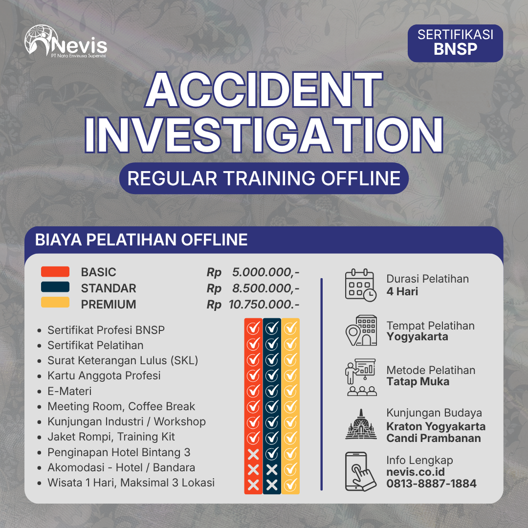Foto Produk Pelatihan Accident Investigation Sertifikasi BNSP Offline