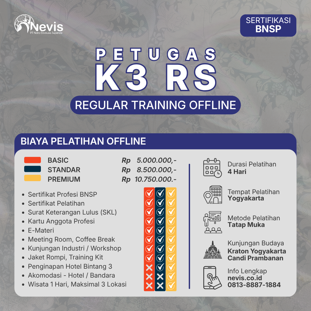 Foto Produk Pelatihan Petugas K3 Rumah Sakit Sertifikasi BNSP Offline