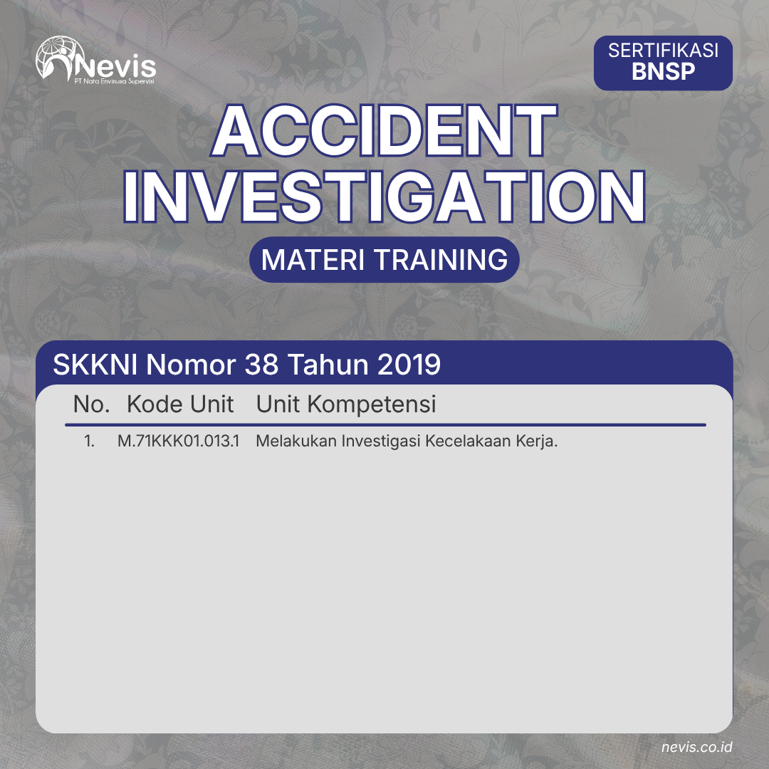Foto Produk Pelatihan Accident Investigation Sertifikasi BNSP Offline