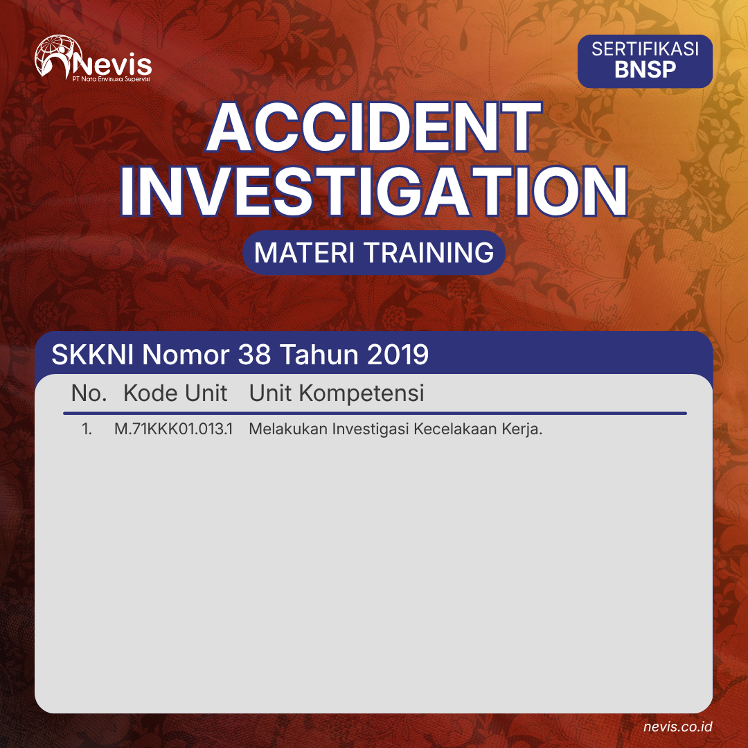 Foto Produk Pelatihan Accident Investigation Sertifikasi BNSP Online