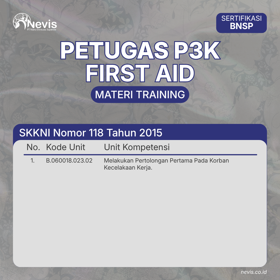 Foto Produk Pelatihan Petugas P3K (First Aid) Sertifikasi BNSP Offline