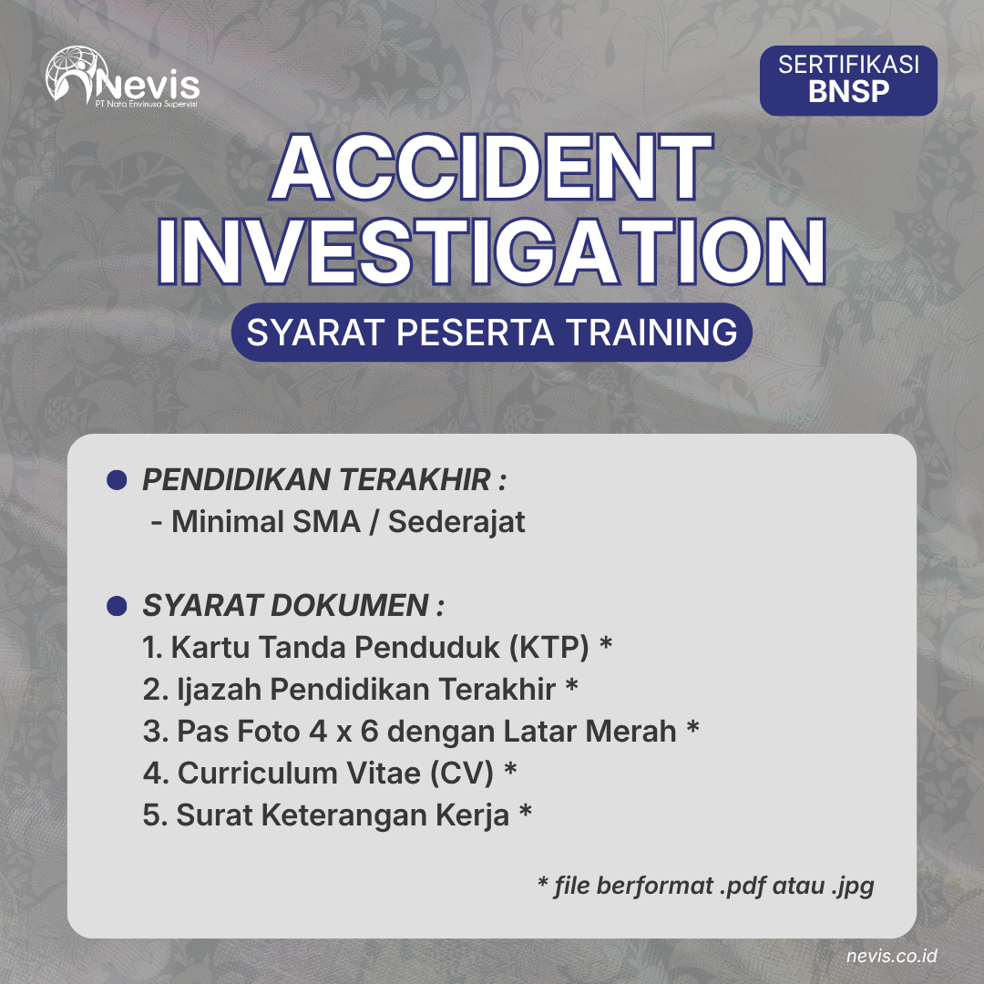 Foto Produk Pelatihan Accident Investigation Sertifikasi BNSP Offline
