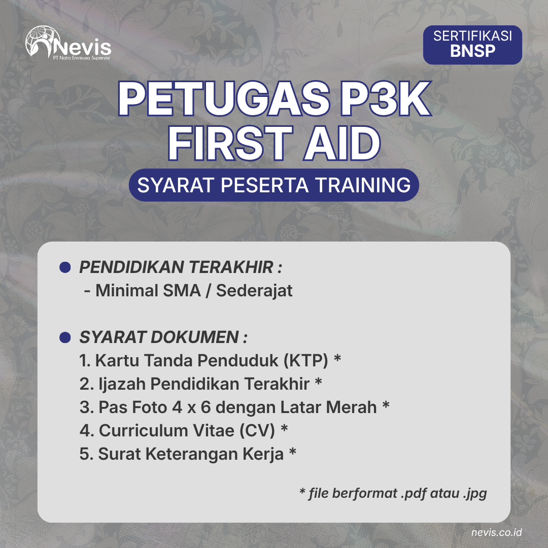 Foto Produk Pelatihan Petugas P3K (First Aid) Sertifikasi BNSP Offline