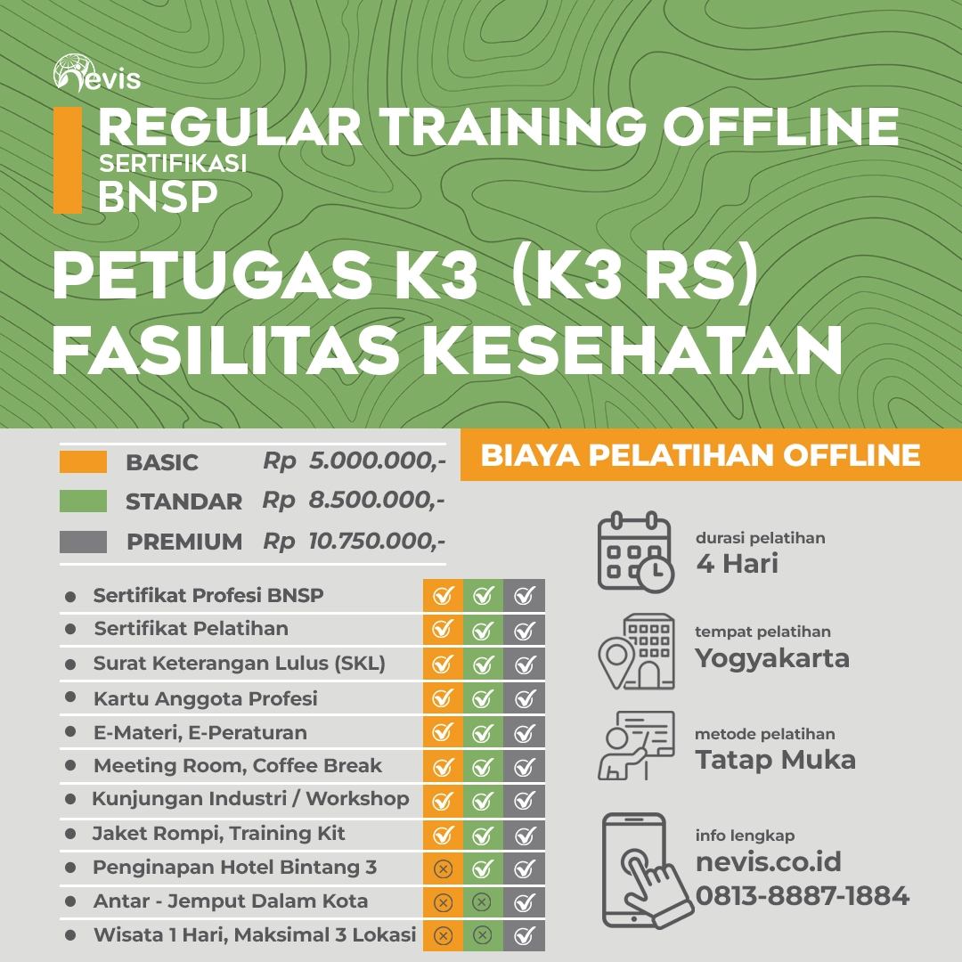 Foto Produk Pelatihan Petugas K3 Rumah Sakit Sertifikasi BNSP Offline