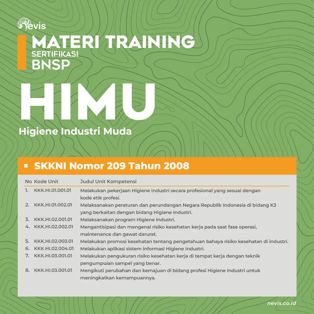 Foto Produk Pelatihan Higiene Industri Muda (HIMU) Sertifikasi BNSP Offline