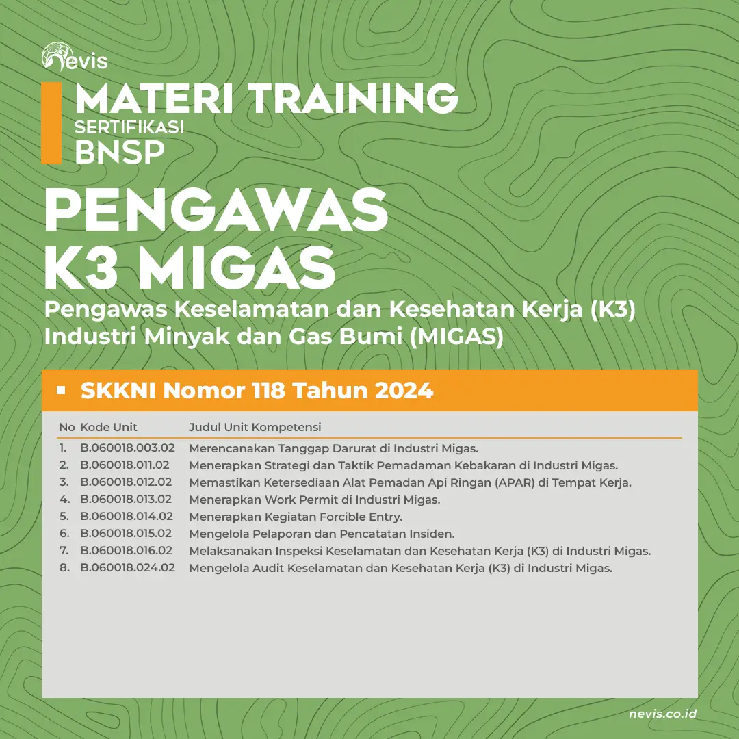 Foto Produk Pelatihan Pengawas K3 Migas Sertifikasi BNSP Offline