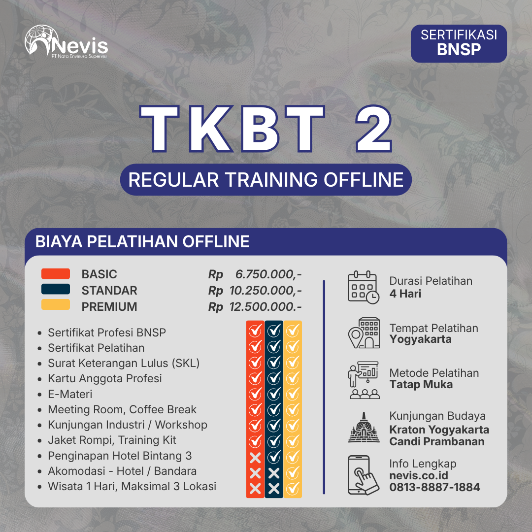 Foto Produk Pelatihan TKBT 2 Sertifikasi BNSP Offline