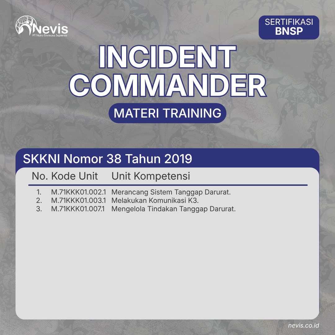 Foto Produk Pelatihan Incident Commander (IC) Sertifikasi BNSP Offline