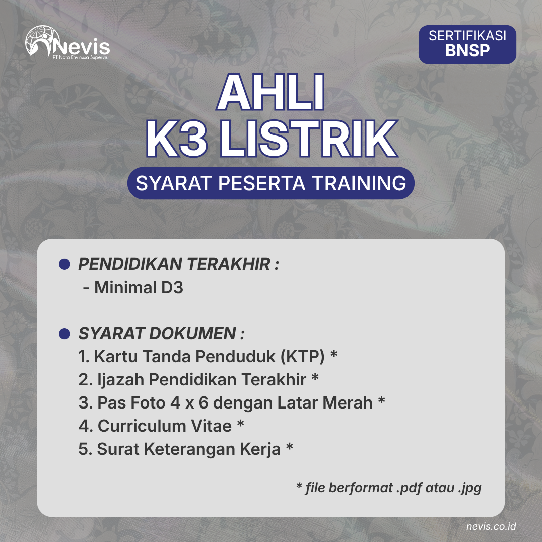 Foto Produk Pelatihan Ahli K3 Listrik Sertifikasi BNSP Offline