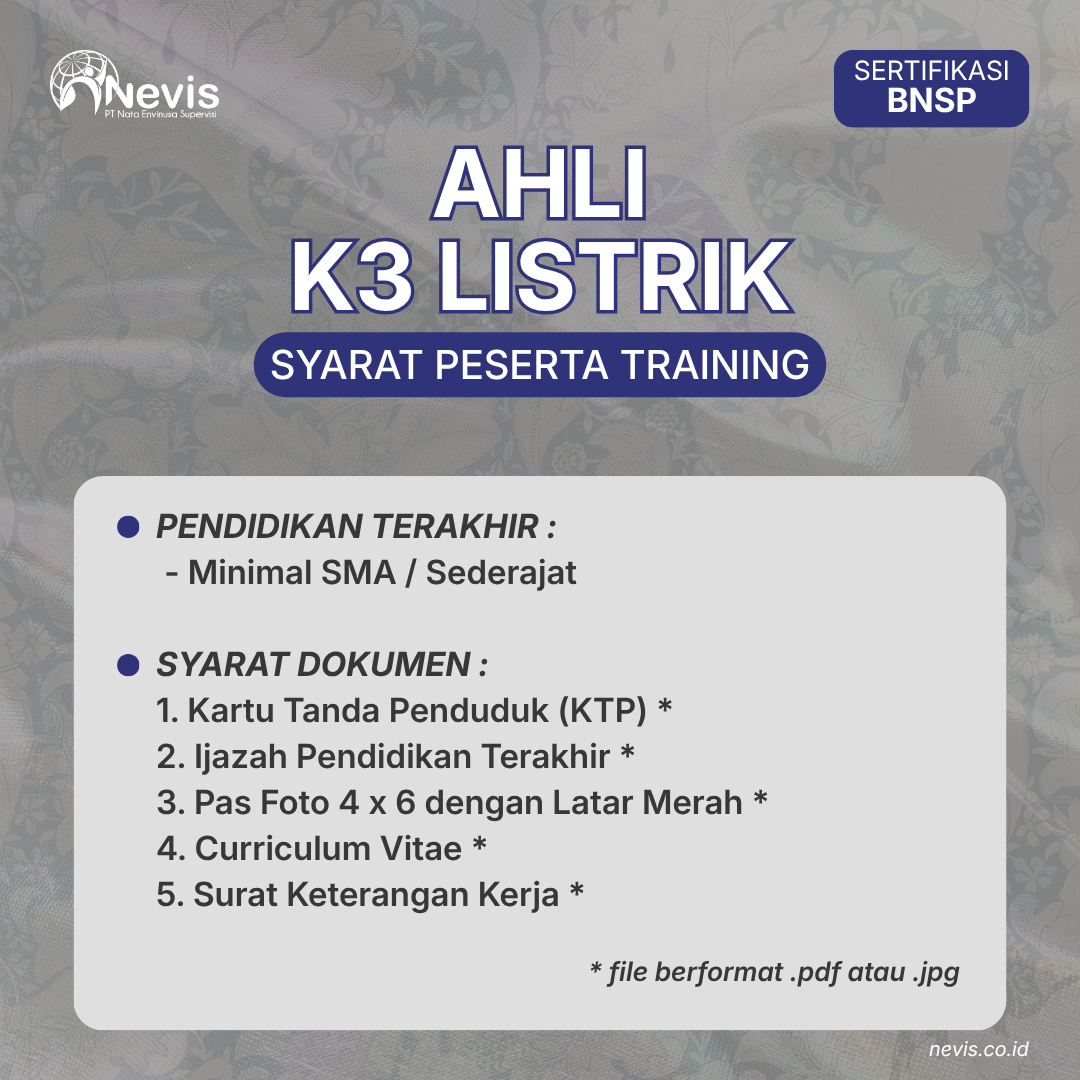 Foto Produk Pelatihan Ahli K3 Listrik Sertifikasi BNSP Offline