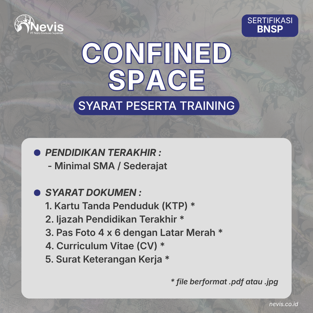 Foto Produk Pelatihan K3 Ruang Terbatas (Confined Space) Sertifikasi BNSP Offline