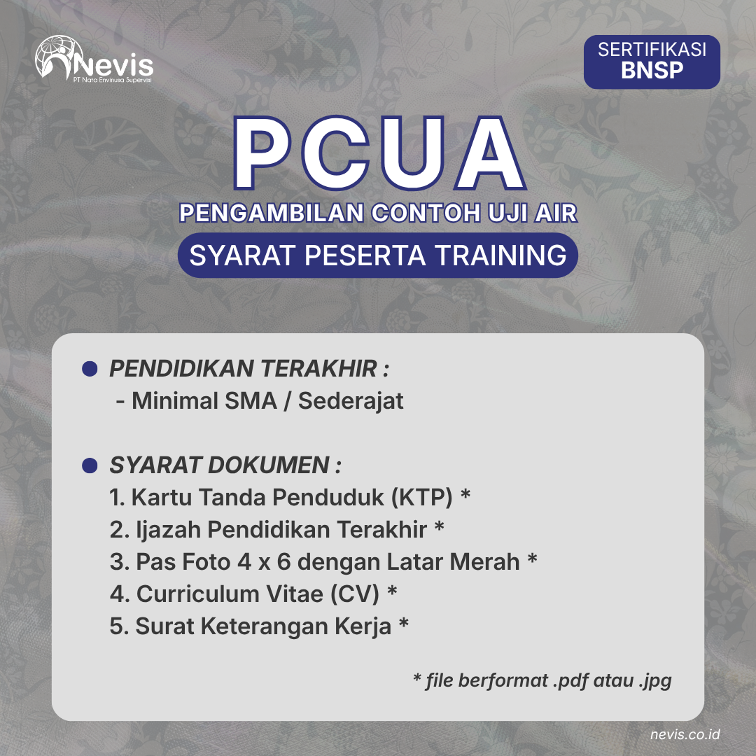 Foto Produk Pelatihan Pengambil Contoh Uji Air (PCUA) Sertifikasi BNSP Offline