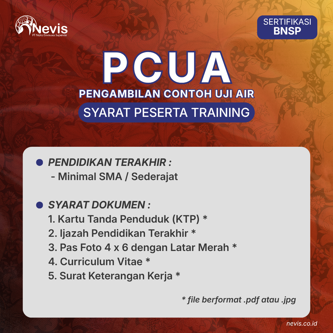 Foto Produk Pelatihan Pengambil Contoh Uji Air (PCUA) Sertifikasi BNSP Online