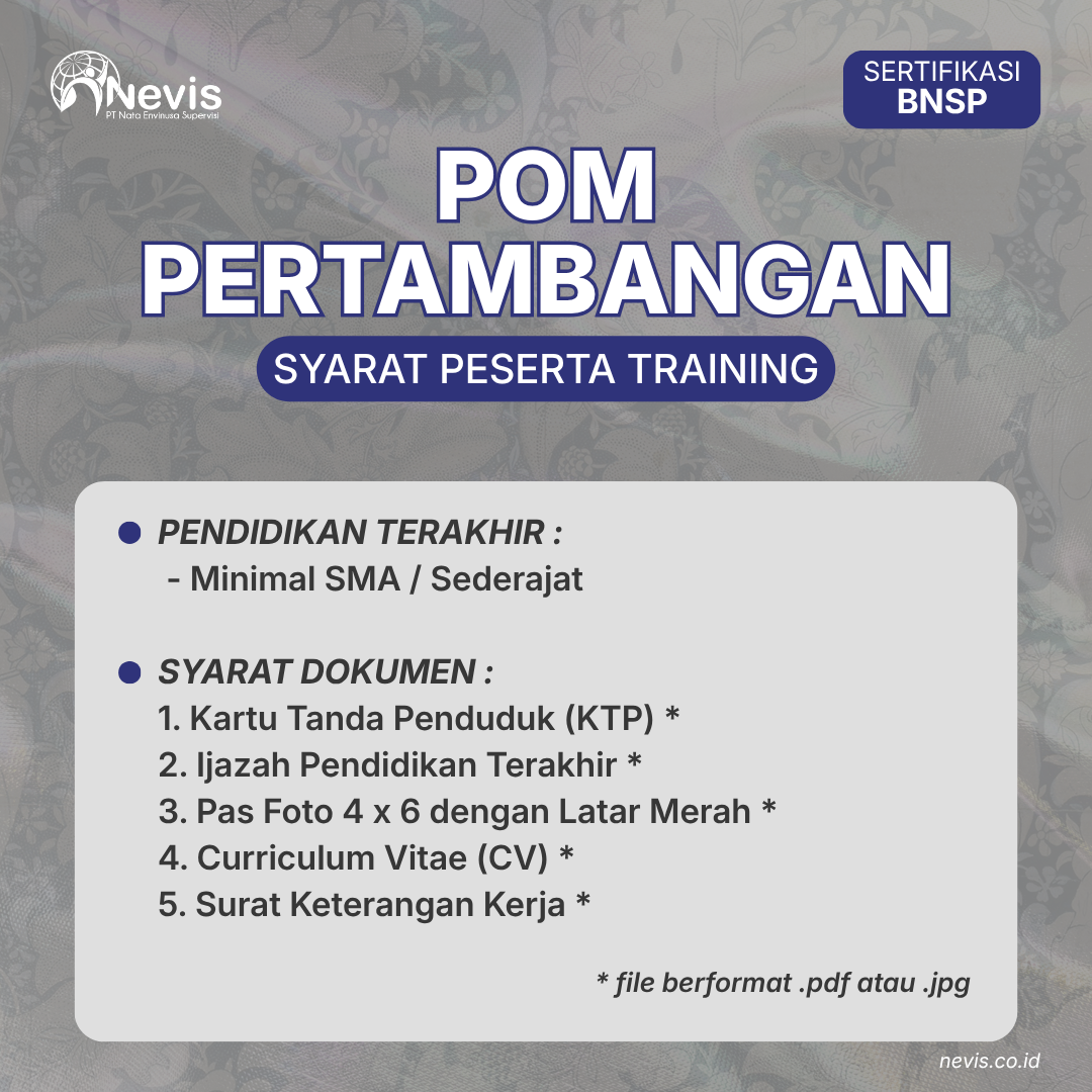 Foto Produk Pelatihan POM Pertambangan Sertifikasi BNSP Offline