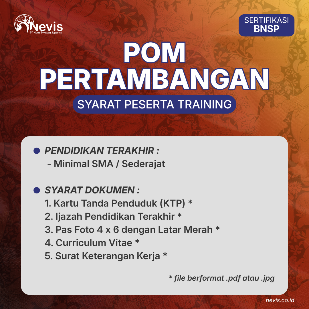 Foto Produk Pelatihan POM Pertambangan Sertifikasi BNSP Online