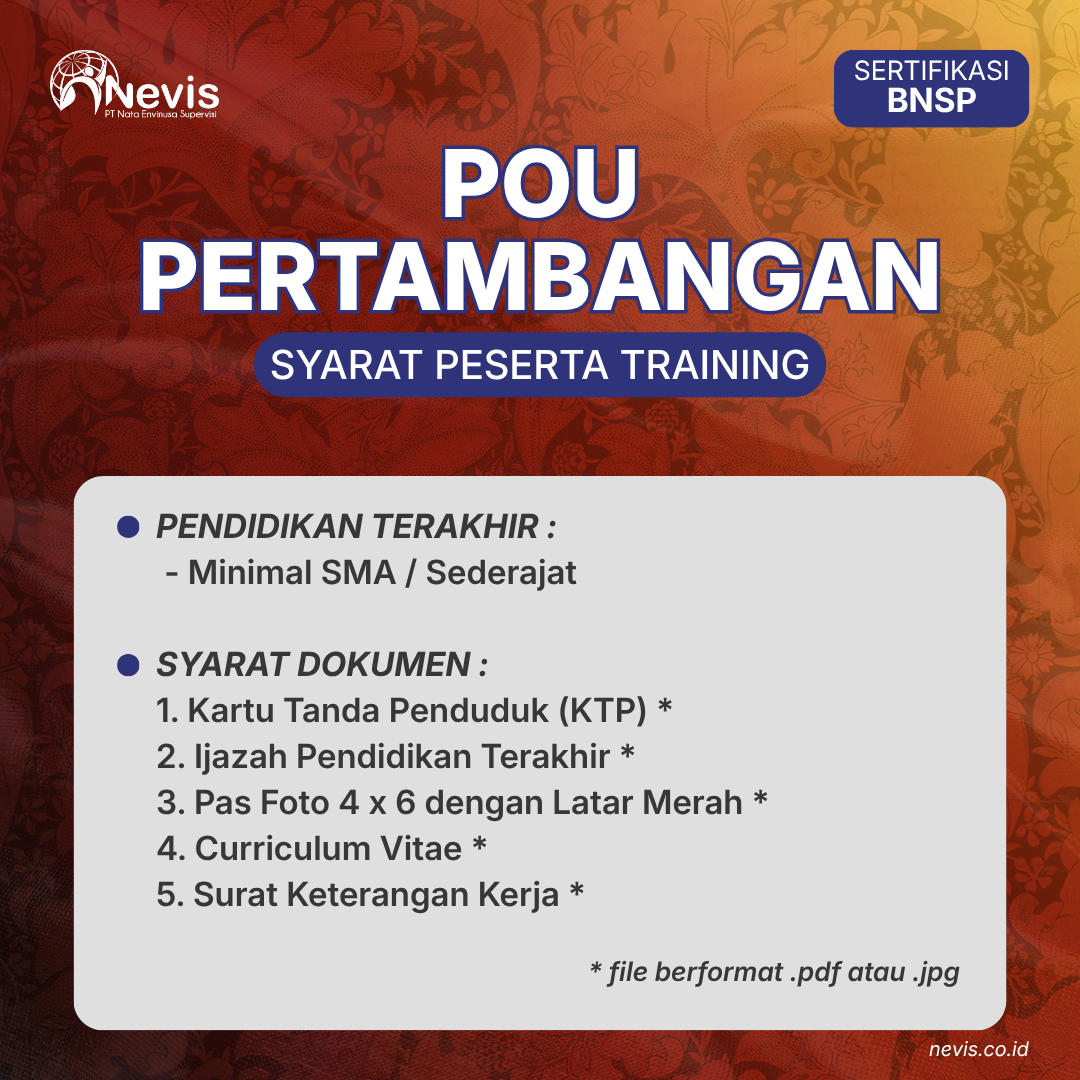 Foto Produk Pelatihan POU Pertambangan Sertifikasi BNSP Online