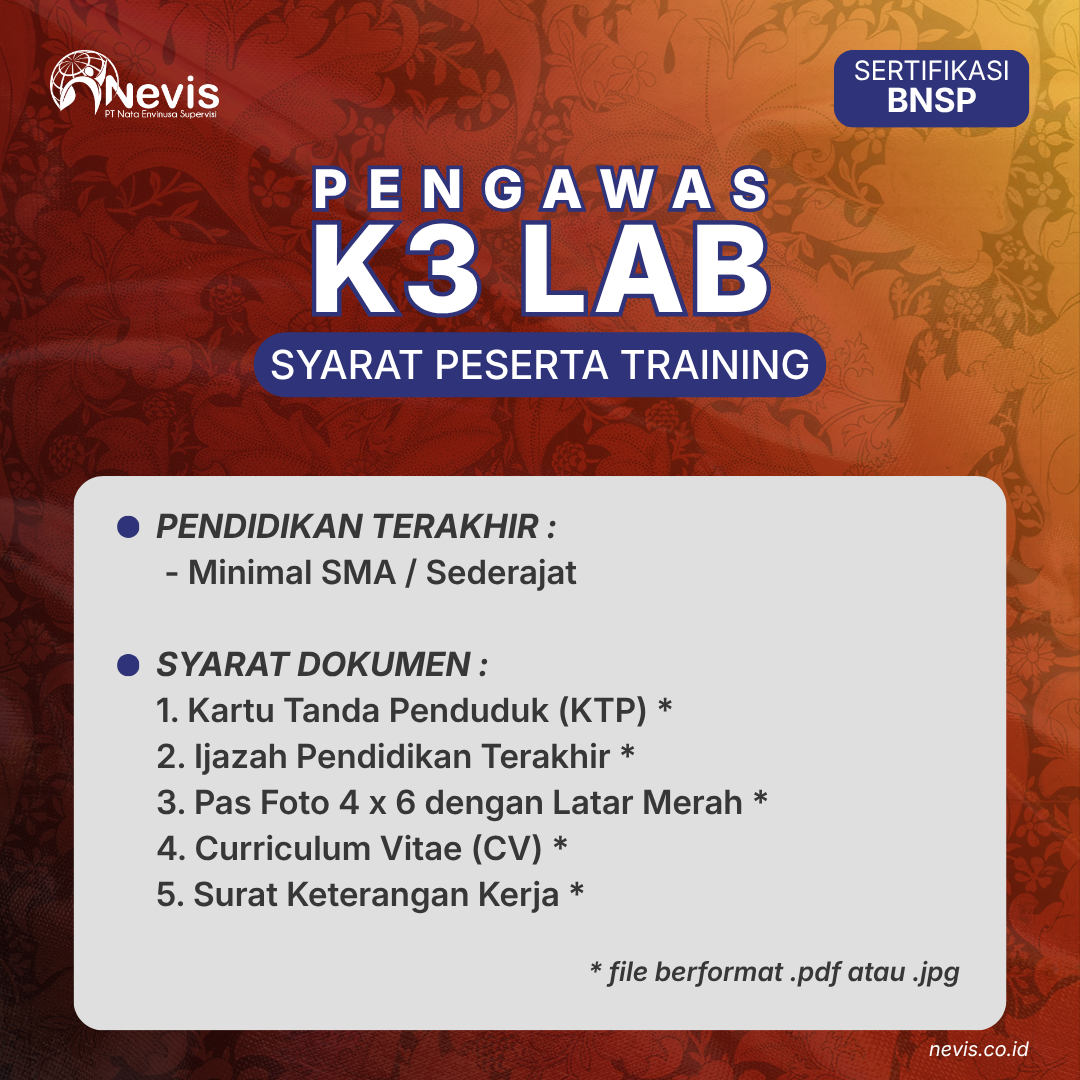 Foto Produk Pelatihan Pengawas K3 Laboratorium Sertifikasi BNSP Online