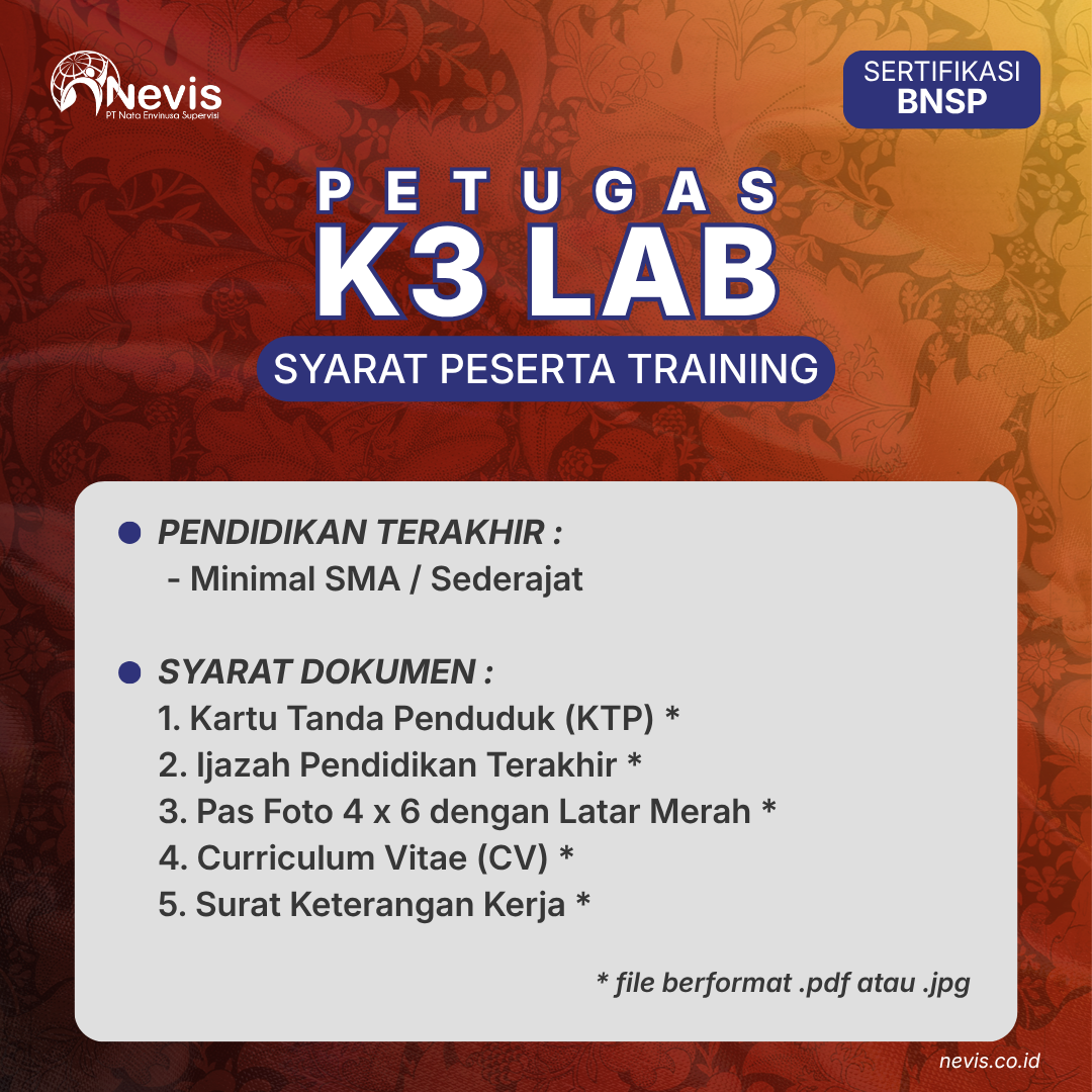 Foto Produk Pelatihan Petugas K3 Laboratorium Sertifikasi BNSP Online