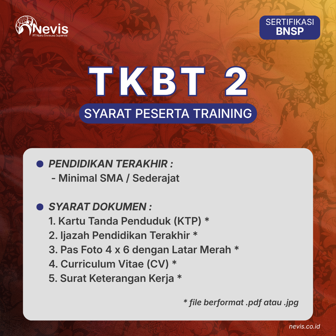 Foto Produk Pelatihan TKBT 2 Sertifikasi BNSP Online