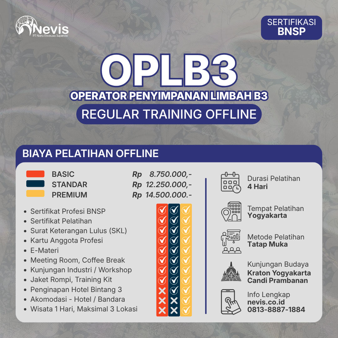 Foto Produk Pelatihan OPLB3 (Operator Penyimpanan Limbah B3) Offline