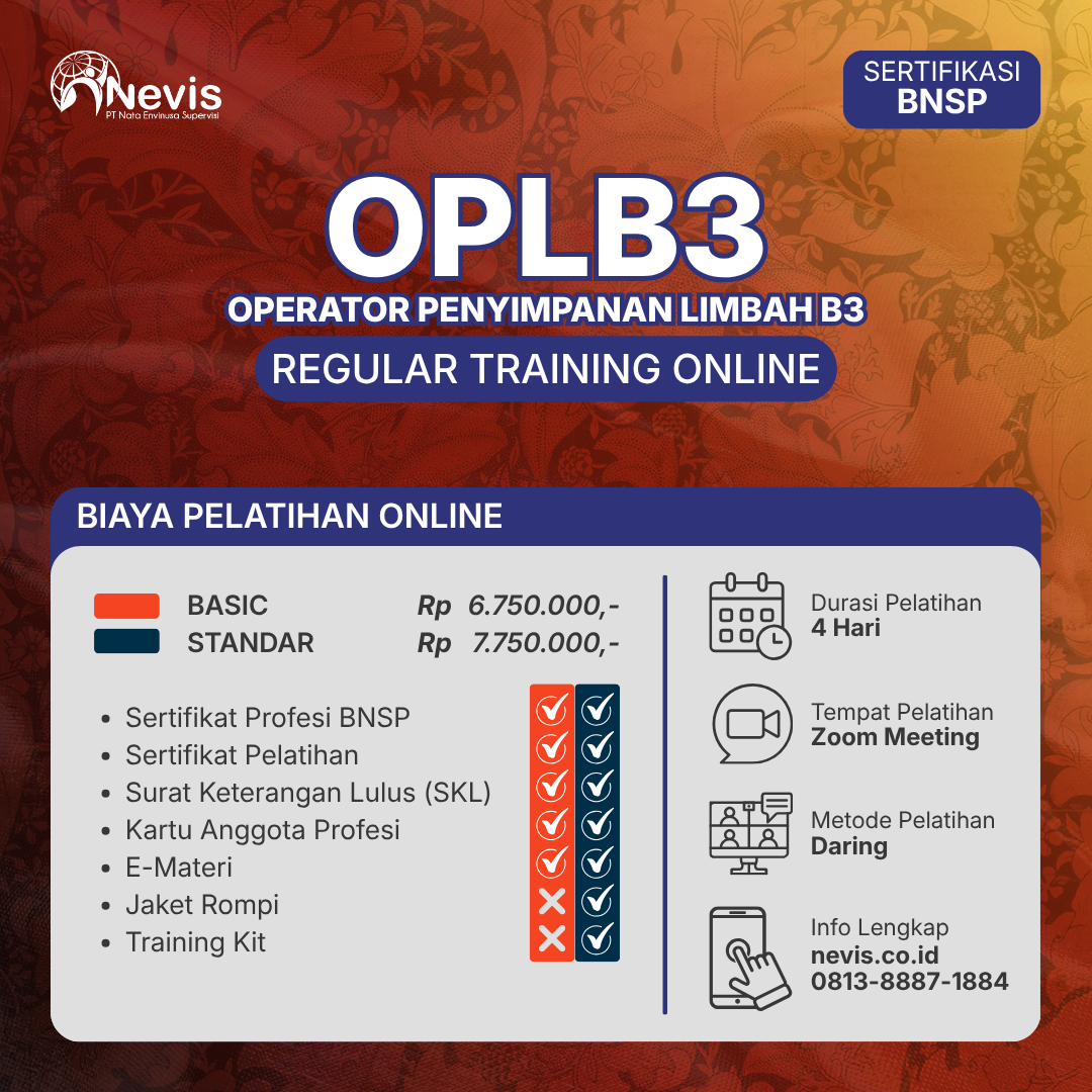 Foto Produk Pelatihan OPLB3 (Operator Penyimpanan Limbah B3) Online