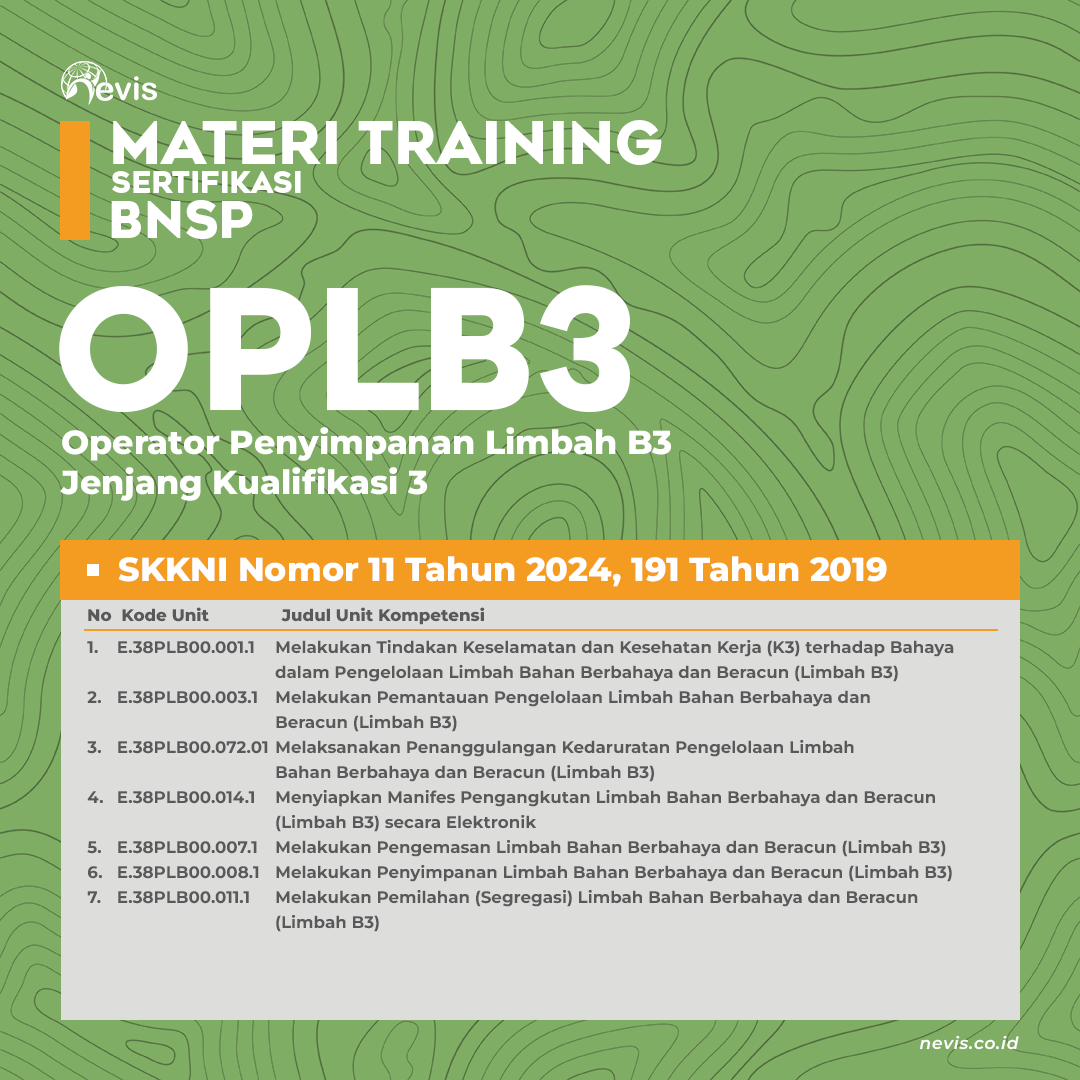 Foto Produk Pelatihan OPLB3 (Operator Penyimpanan Limbah B3) Offline