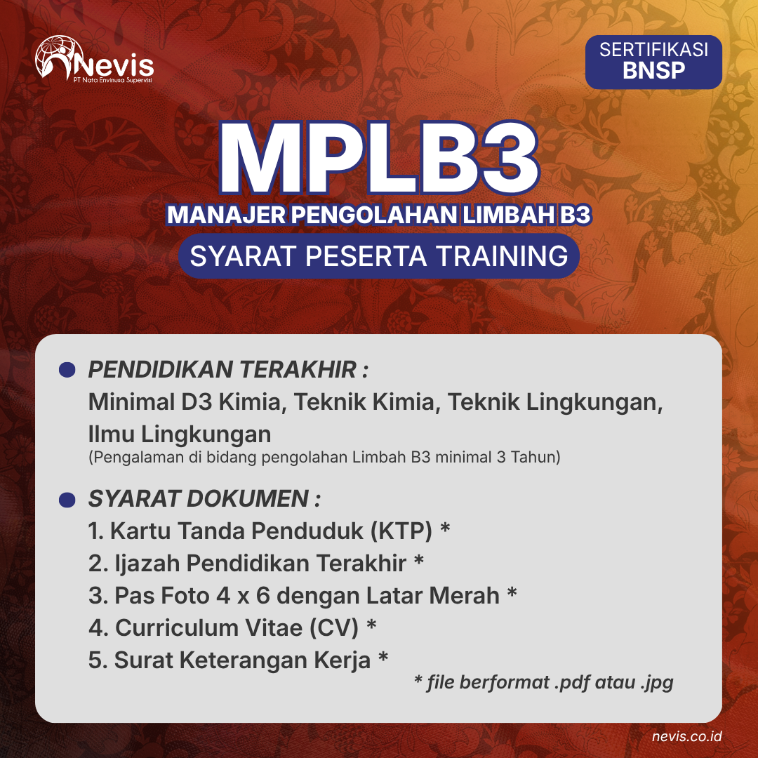Foto Produk Pelatihan MPLB3 (Manager Pengolahan Limbah B3) Online
