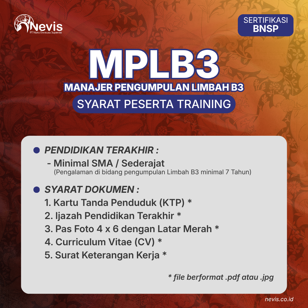 Foto Produk Pelatihan MPLB3 (Manager Pengumpulan Limbah B3) Online