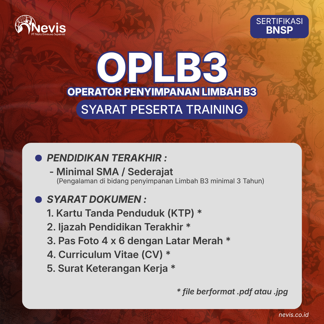 Foto Produk Pelatihan OPLB3 (Operator Penyimpanan Limbah B3) Online