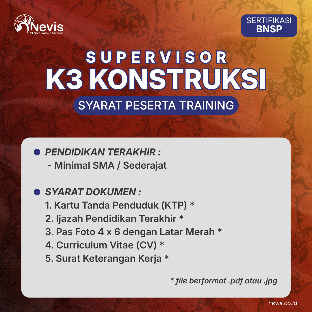 Foto Produk Pelatihan Supervisor K3 Konstruksi Sertifikasi BNSP Online